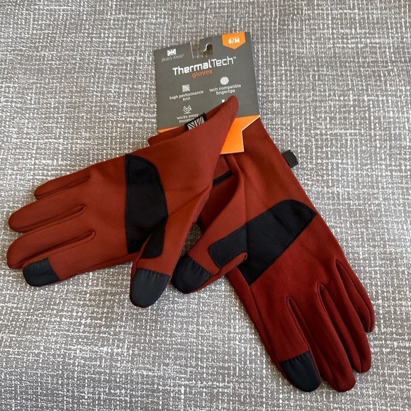 Britt’s Knits Women’s Chestnut/rust thermal Tech gloves 4 way stretch size s/m - Picture 8 of 8